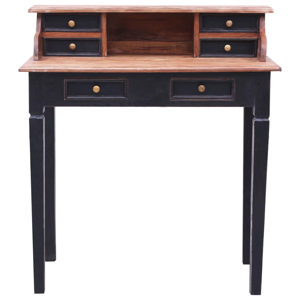 Scrivania Con Cassetti 90x50x101 Cm In Legno Massello Di Mogano