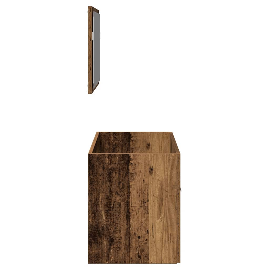 Mobile Da Bagno Con Specchio In Legno Antico Legno Multistrato - Image 4