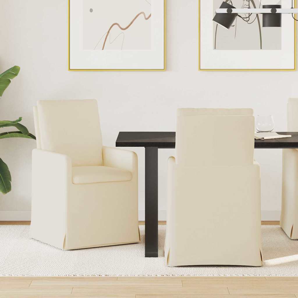 Sedie Da Pranzo 2 Pcs Beige 57 X 67 X 98 Cm Tela