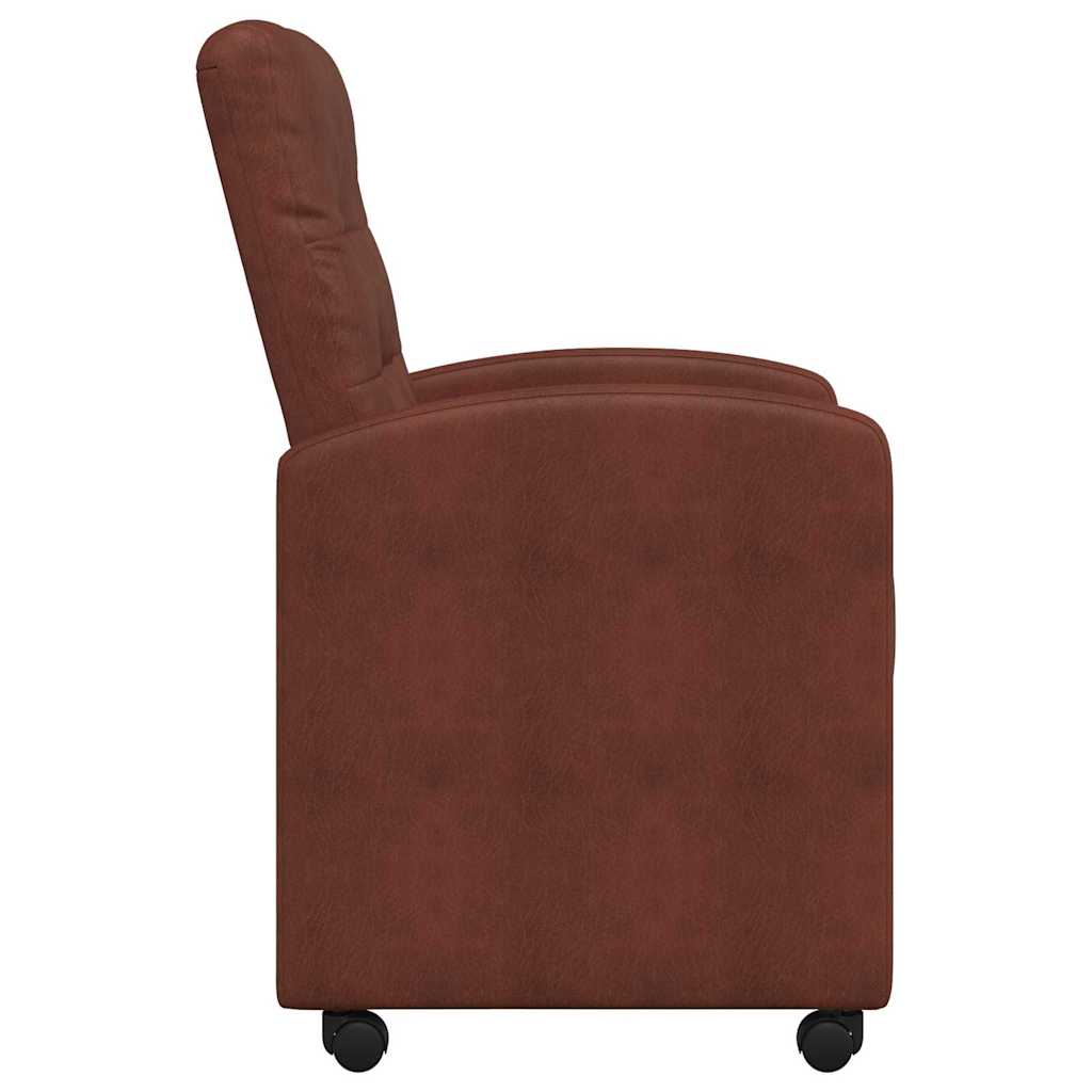 Sedie Da Pranzo Con Ruote 2 Pcs Marrone Lucido 57 X 67 X 98 cm - Image 5