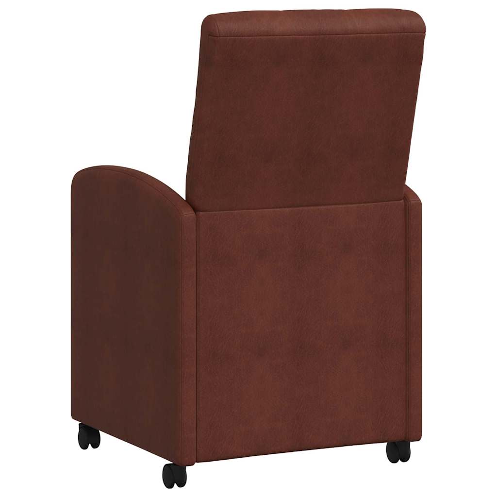 Sedie Da Pranzo Con Ruote 2 Pcs Marrone Lucido 57 X 67 X 98 cm - Image 6