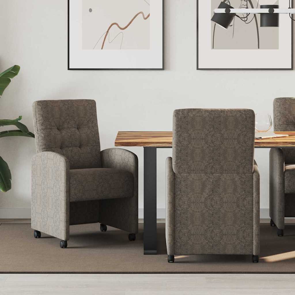 Sedie Da Pranzo Con Ruote 2 Pcs Grigio Scuro 57 X 67 X 98 cm