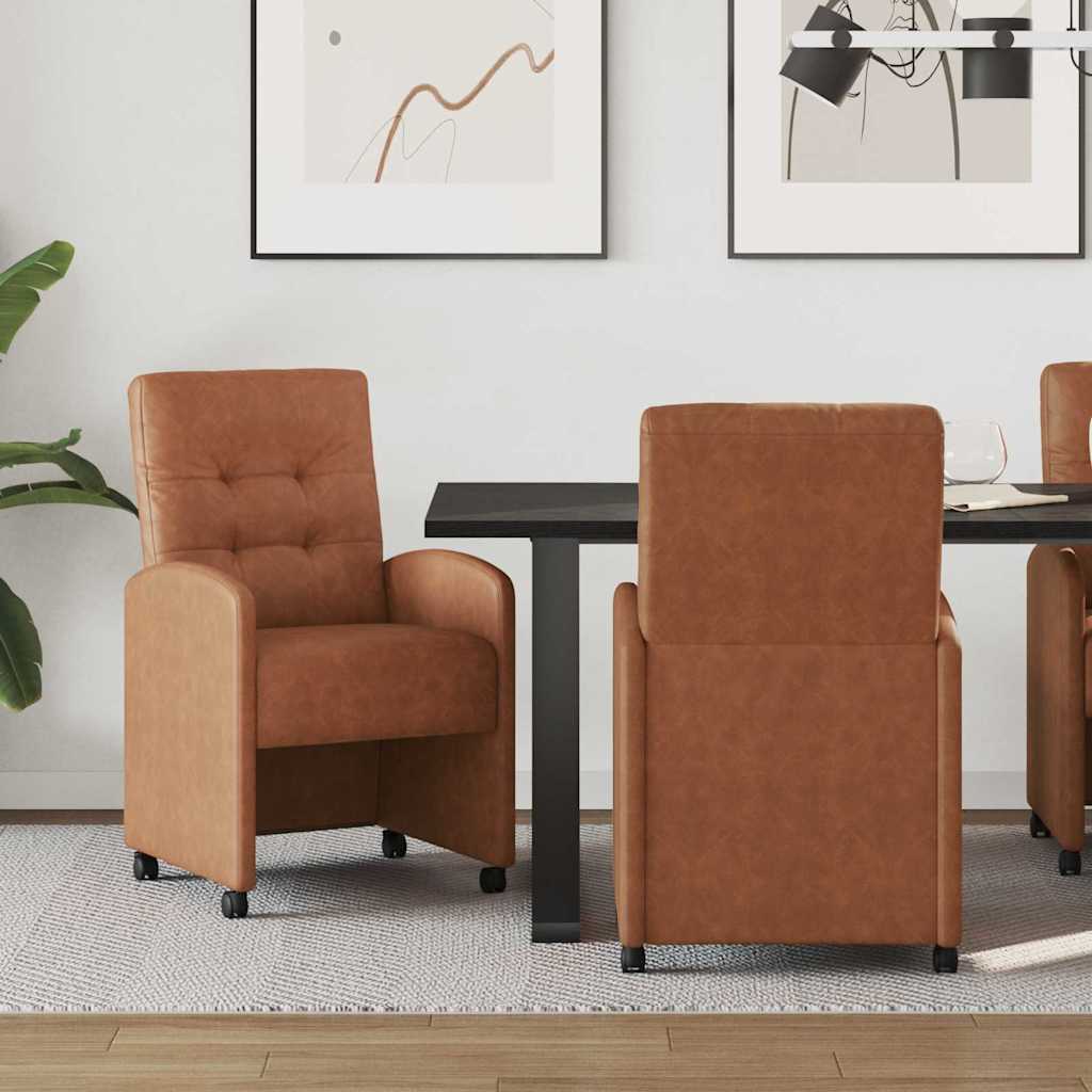 Sedie Da Pranzo Con Ruote 2 Pcs Marrone 57 X 67 X 98 cm