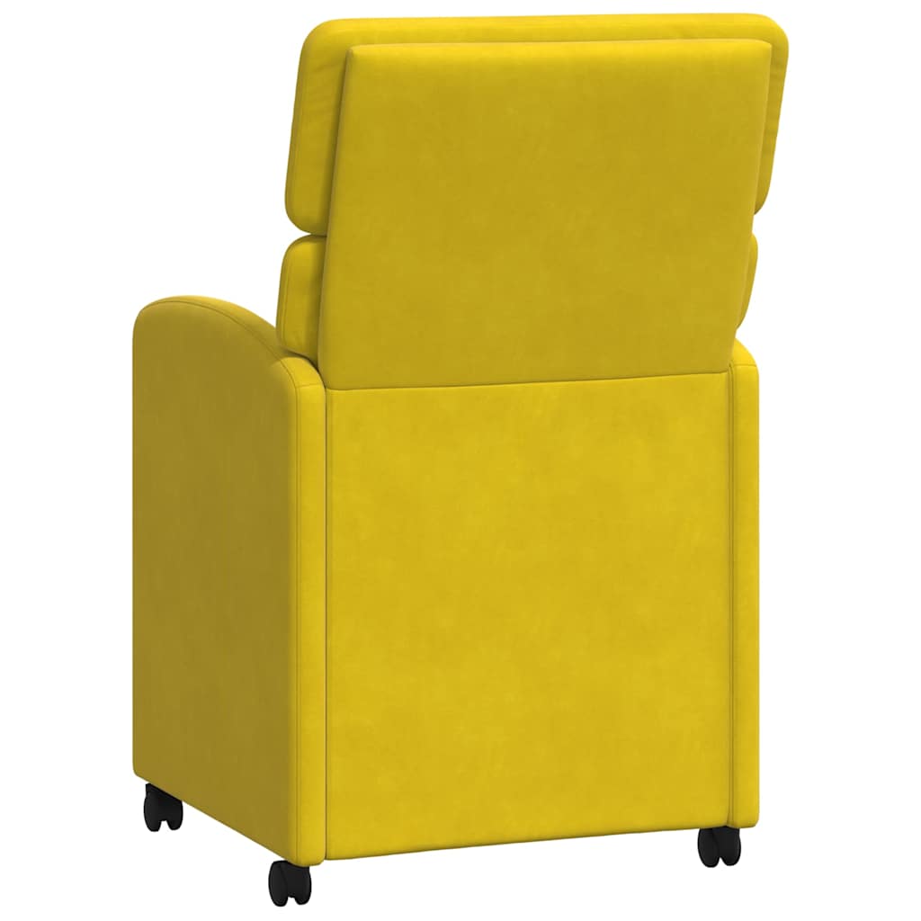 Sedie Da Pranzo Con Ruote 2 Pcs Giallo 58 X 65 X 98 Cm Velluto - Image 6