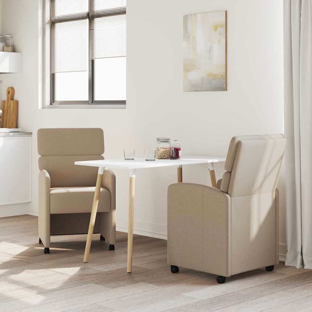 Sedie Da Pranzo Con Ruote 2 Pcs Cappuccino 58 X 65 X 98 cm - Image 3