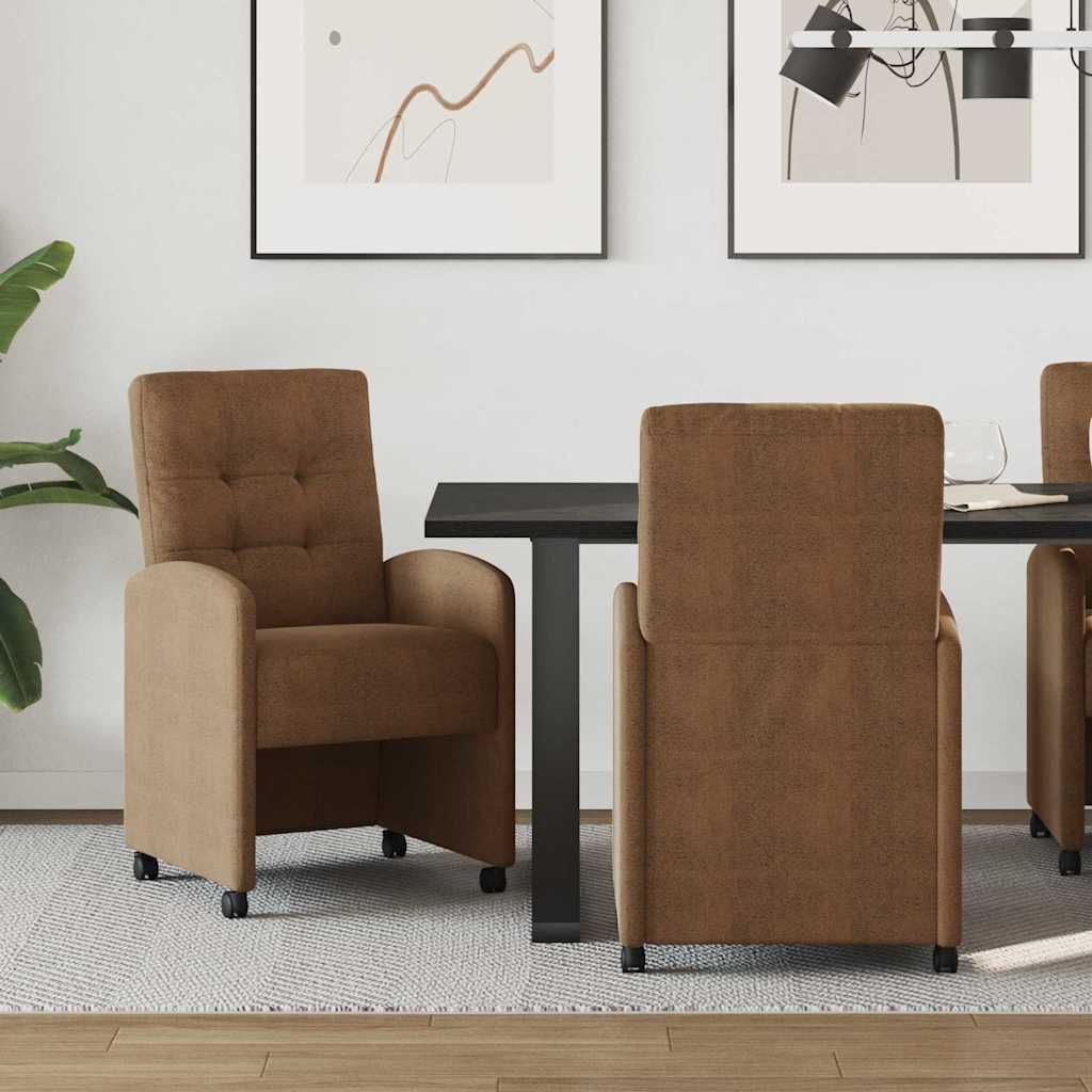 Sedie Da Pranzo Con Ruote 2 Pcs Marrone 57 X 67 X 98 cm