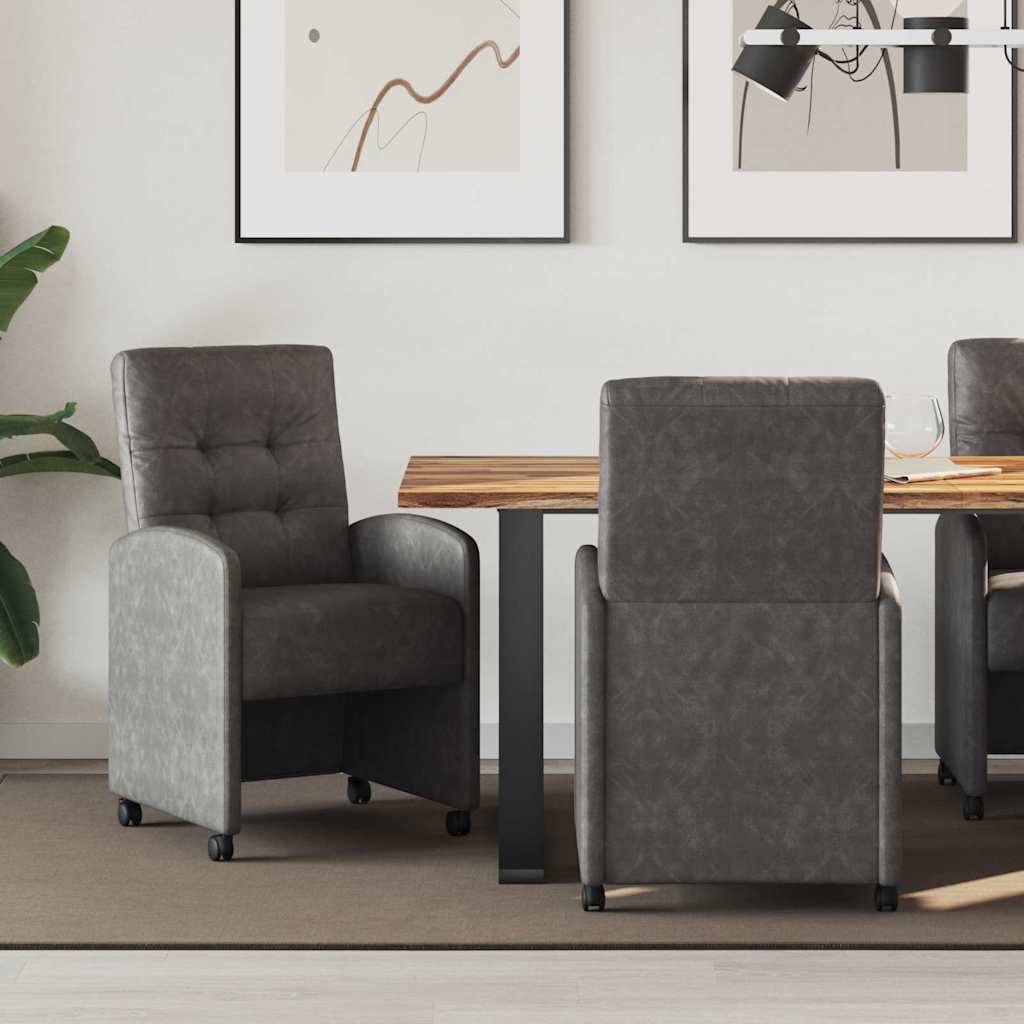 Sedie Da Pranzo Con Ruote Con Ruote 2 Pcs Nero 57 X 67 X 98 cm