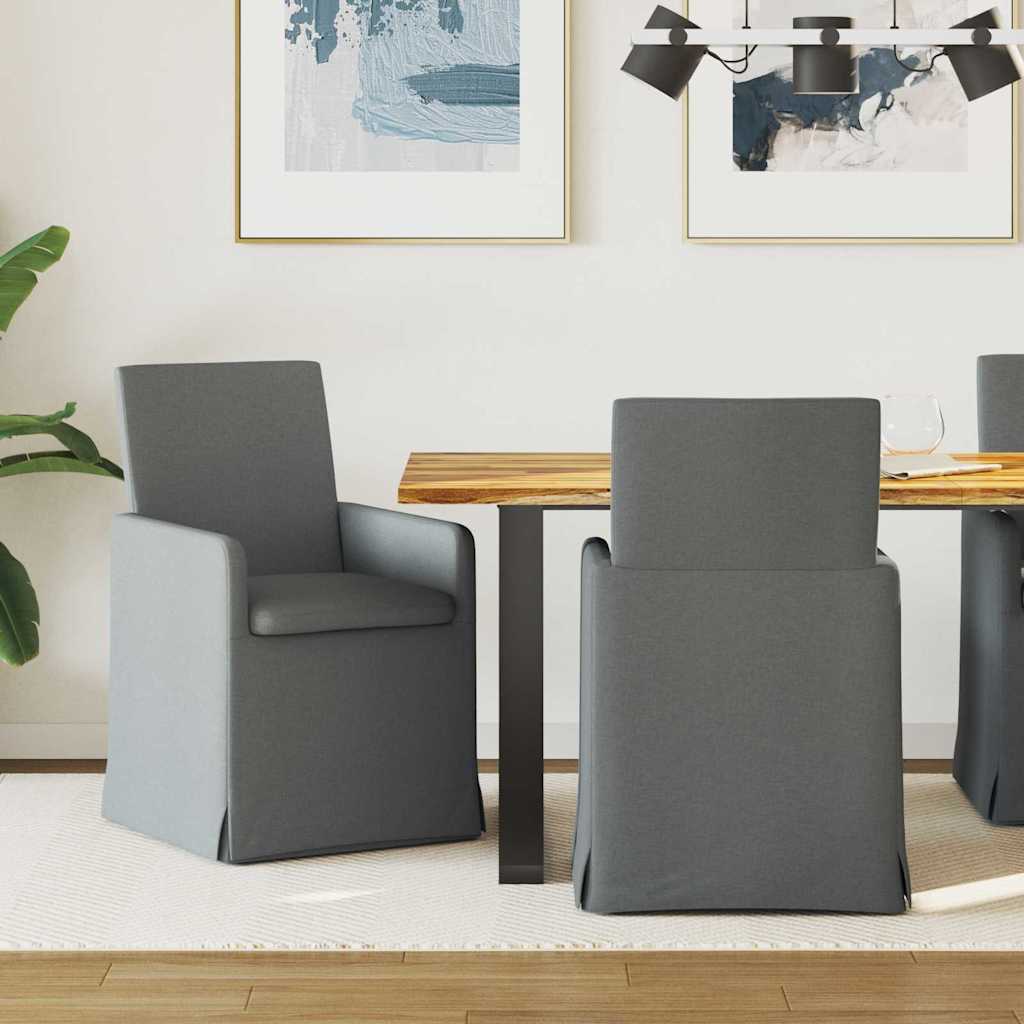 Sedie Da Pranzo 2 Pcs Grigio Scuro 57 X 67 X 95 Cm Tessuto