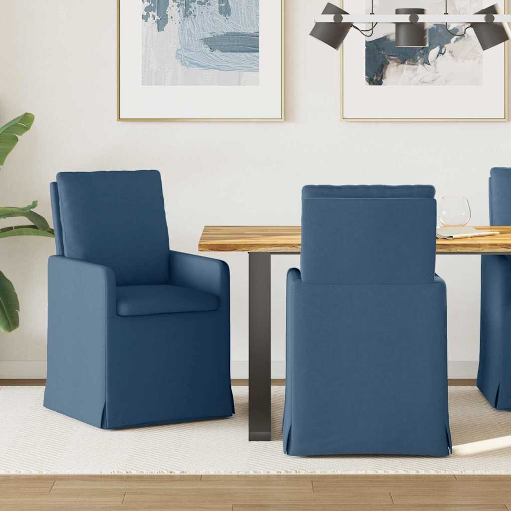 Sedie Da Pranzo 2 Pcs Blu 57 X 67 X 98 Cm Tessuto