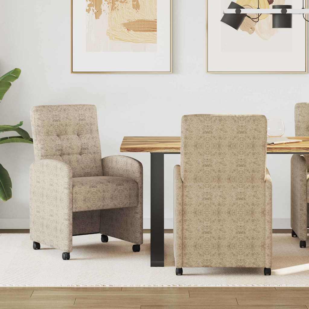 Sedie Da Pranzo Con Ruote 2 Pcs Grigio Chiaro 57 X 67 X 98 cm
