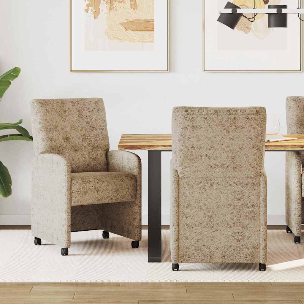 Sedie Da Pranzo Con Ruote 2 Pcs Grigio Chiaro 58 X 67 X 97 cm
