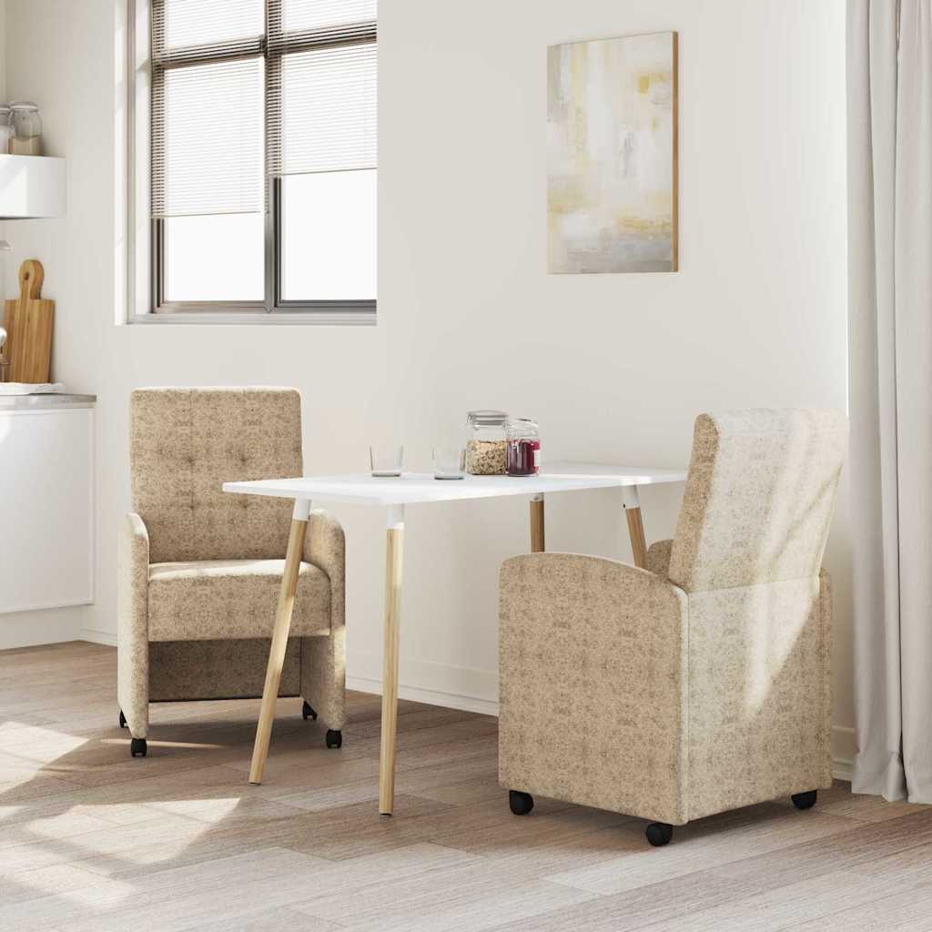 Sedie Da Pranzo Con Ruote 2 Pcs Grigio Chiaro 57 X 67 X 98 cm - Image 3