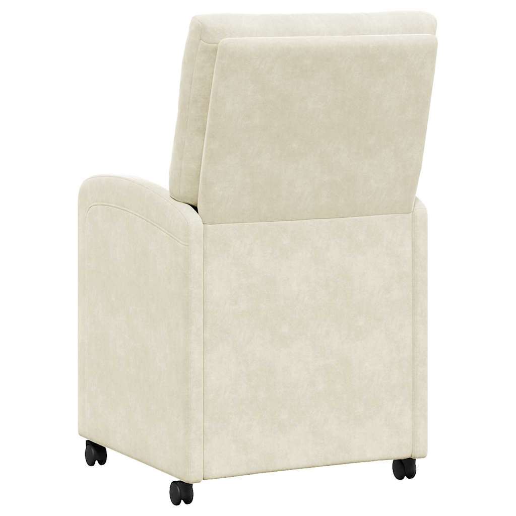 Sedie Da Pranzo Con Ruote 2 Pcs Crema 58 X 67 X 97 Cm Velluto - Image 6
