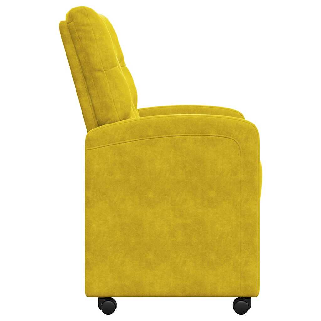 Sedie Da Pranzo Con Ruote 2 Pcs Giallo 58 X 67 X 97 Cm Velluto - Image 5