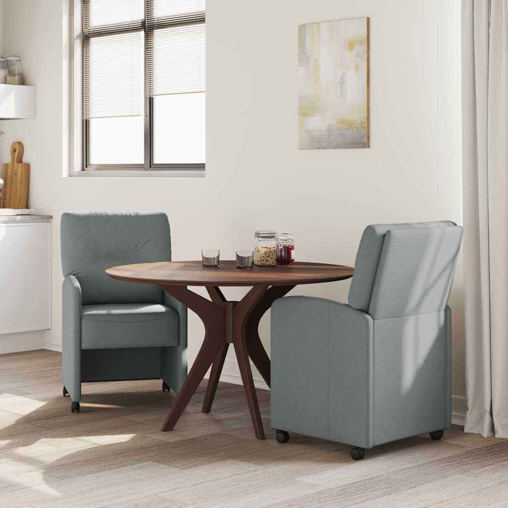 Sedie Da Pranzo Con Ruote 2 Pcs Grigio Chiaro 57 X 67 X 95 cm - Image 3