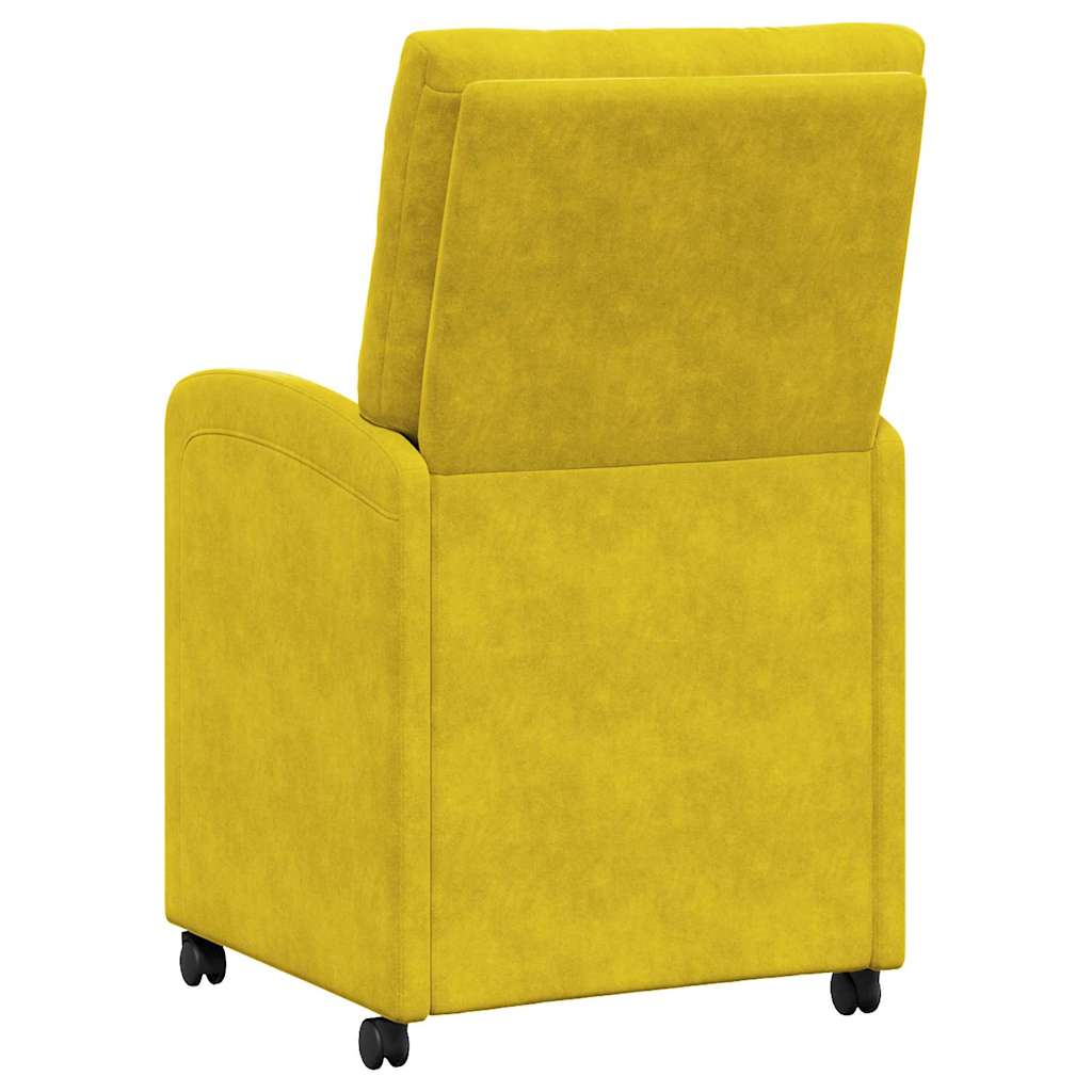 Sedie Da Pranzo Con Ruote 2 Pcs Giallo 58 X 67 X 97 Cm Velluto - Image 6