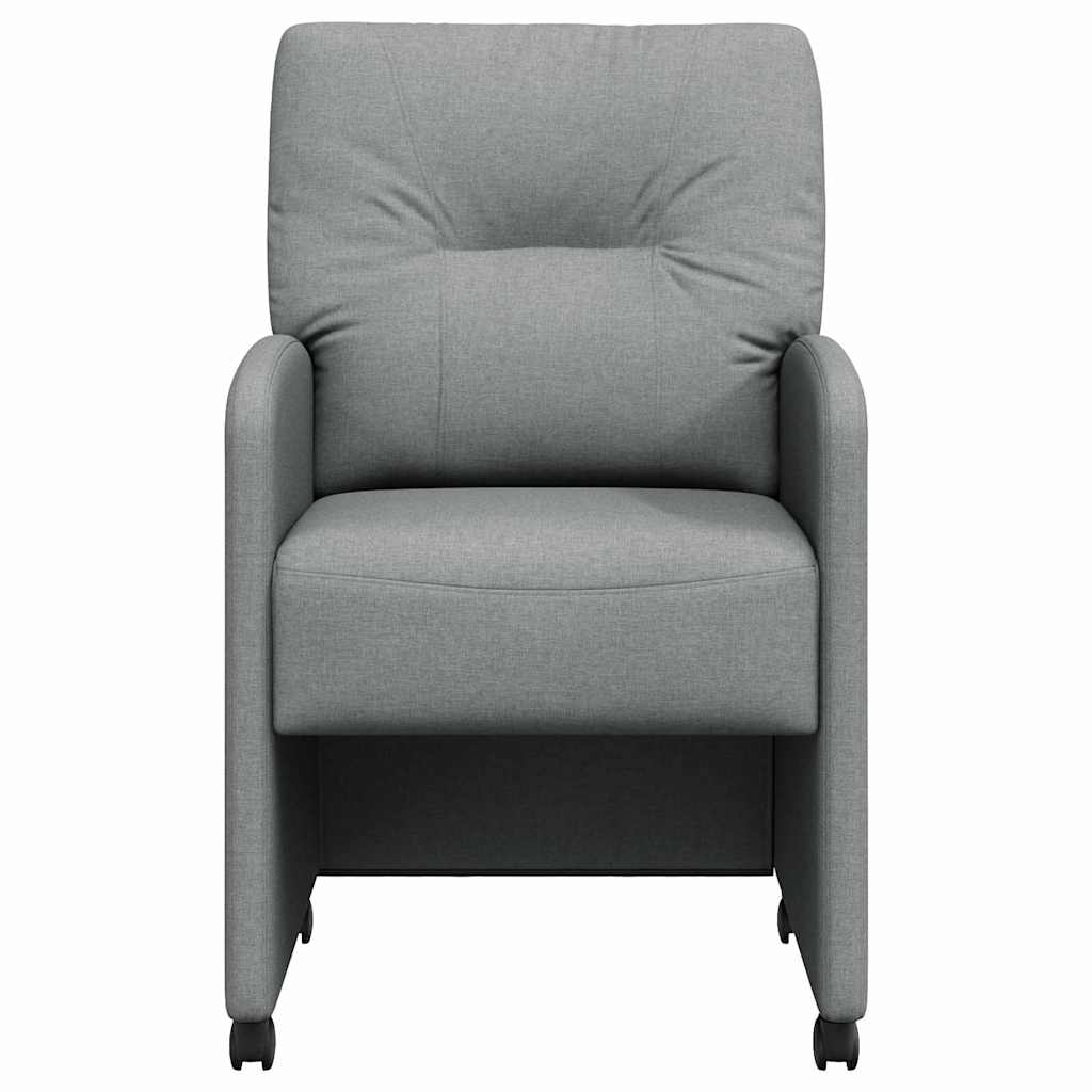 Sedie Da Pranzo Con Ruote 2 Pcs Grigio Chiaro 57 X 67 X 95 cm - Image 4