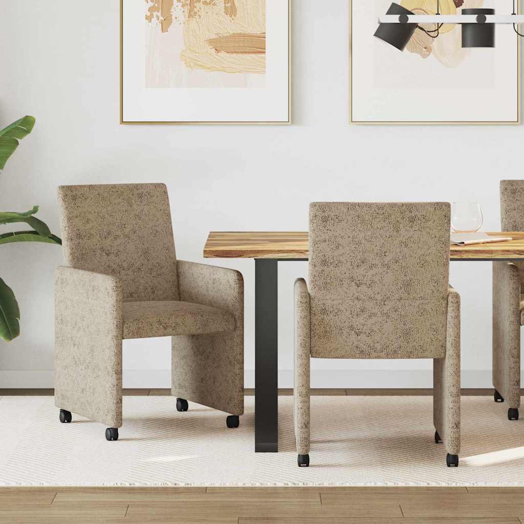 Sedie Da Pranzo Con Ruote 2 Pcs Grigio Chiaro 57 X 66 X 94 cm