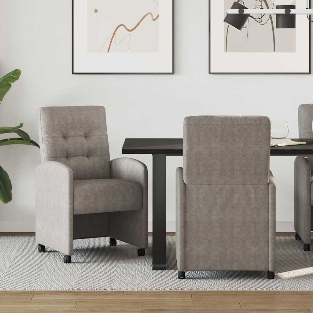 Sedie Da Pranzo Con Ruote 2 Pcs Grigio 57 X 67 X 98 cm