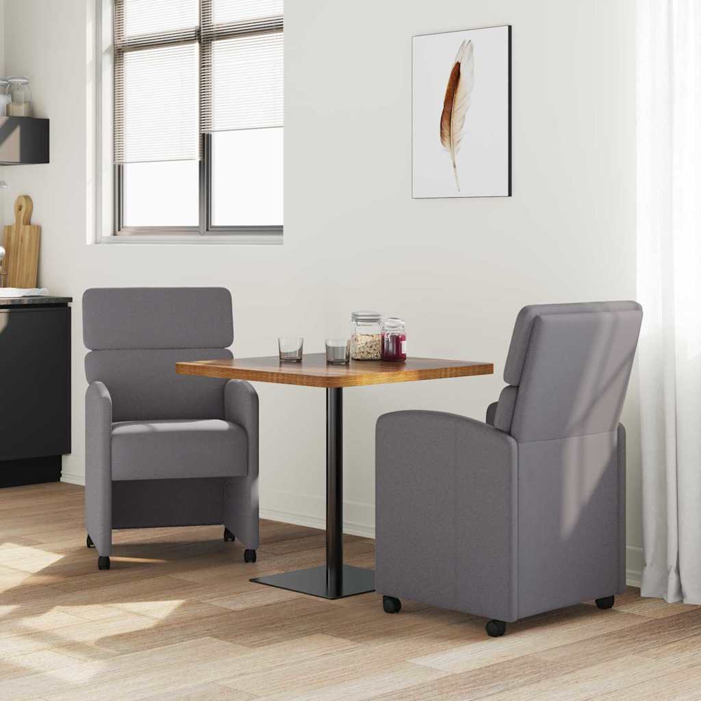 Sedie Da Pranzo Con Ruote 2 Pcs Grigio 58 X 65 X 98 cm - Image 3