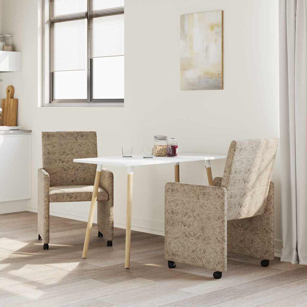 Sedie Da Pranzo Con Ruote 2 Pcs Grigio Chiaro 57 X 66 X 94 cm - Image 3