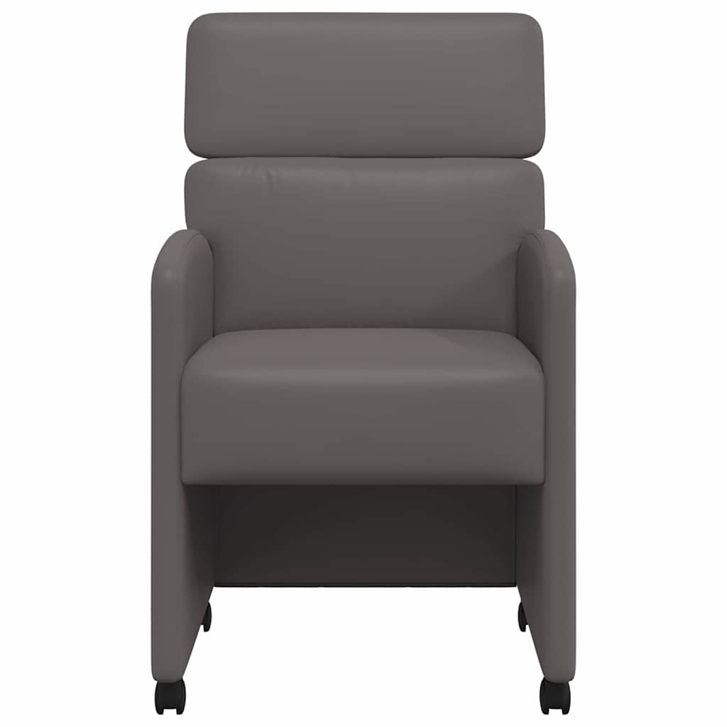 Sedie Da Pranzo Con Ruote 2 Pcs Grigio 58 X 65 X 98 cm - Image 4