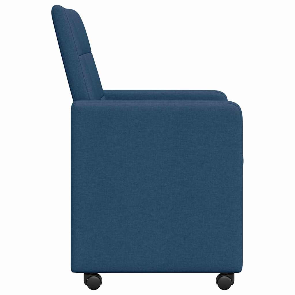 Sedie Da Pranzo Con Ruote 2 Pcs Blu 58 X 65 X 94 Cm Tessuto - Image 5