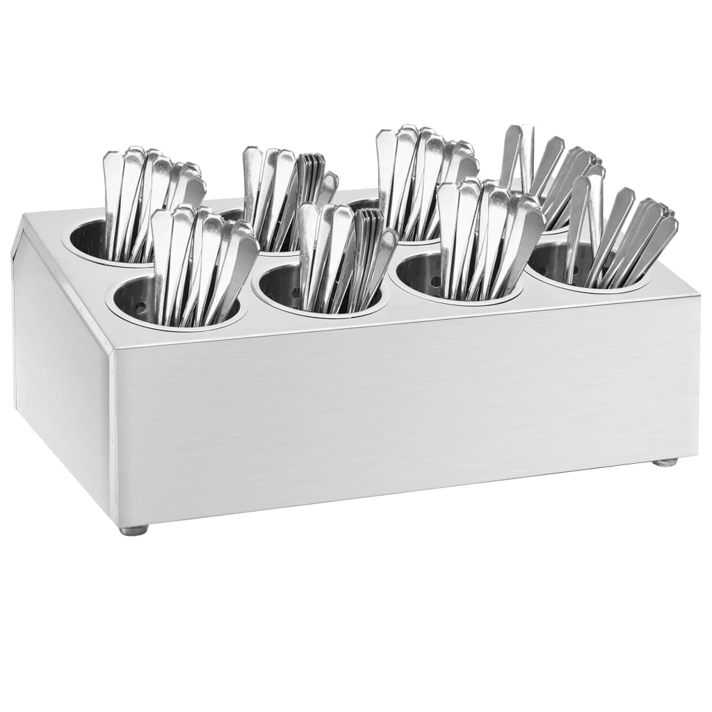 Portaposate Con 8 Inserti Rettangolare In Acciaio Inossidabile