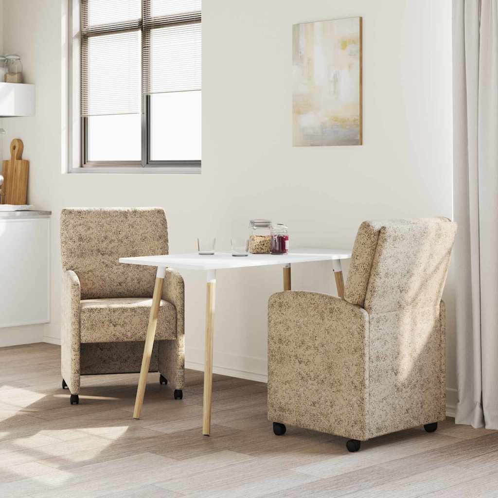 Sedie Da Pranzo Con Ruote 2 Pcs Grigio Chiaro 57 X 67 X 95 cm - Image 3
