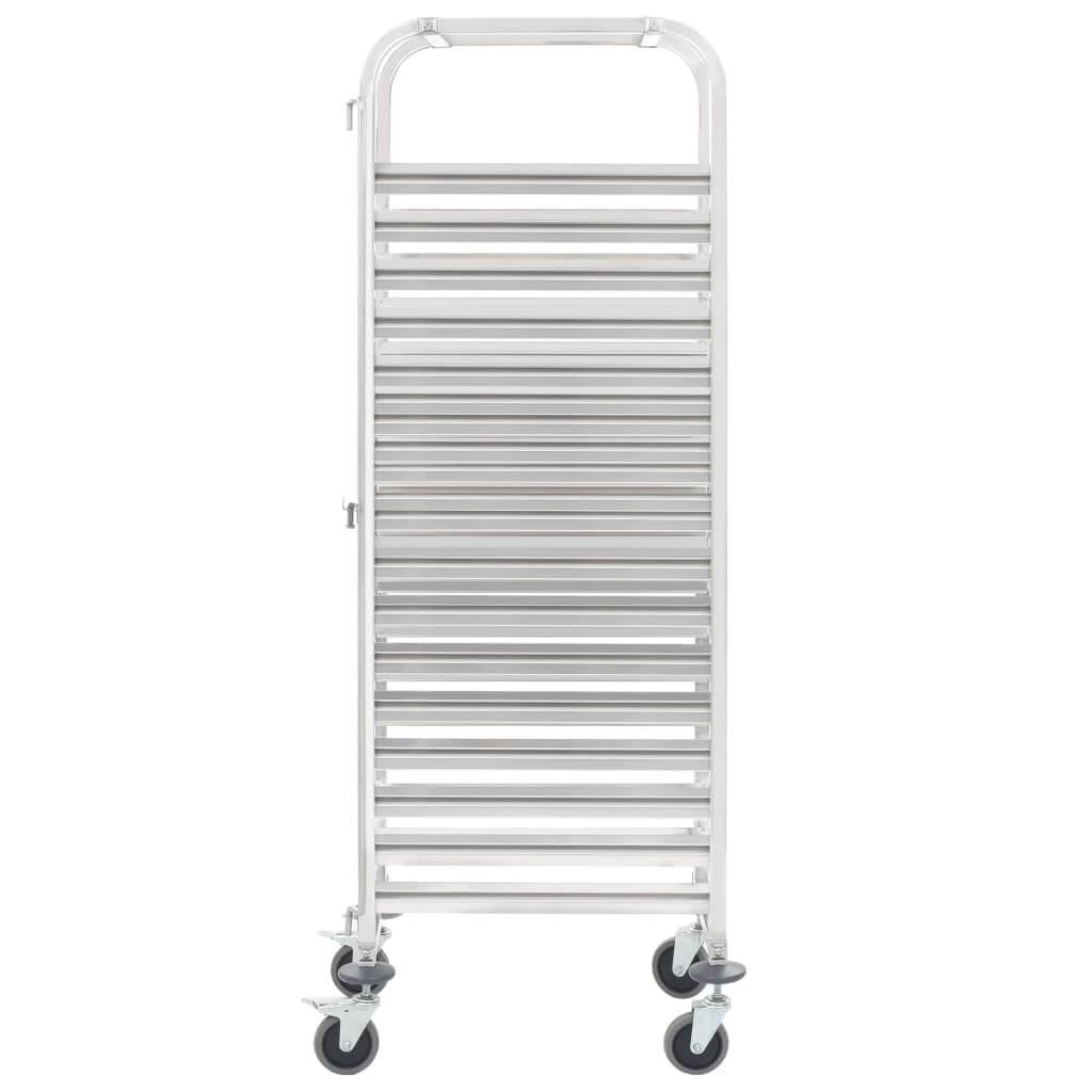 Carrello Da Cucina Per 16 Vassoi 38x55x163 Cm In Acciaio Inox