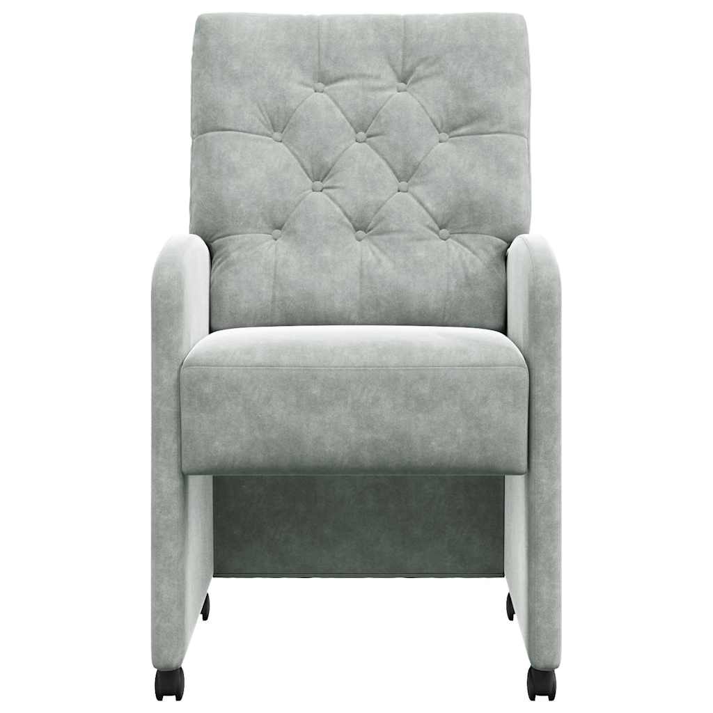 Sedie Da Pranzo Con Ruote 2 Pcs Grigio Chiaro 58 X 67 X 97 cm - Image 4