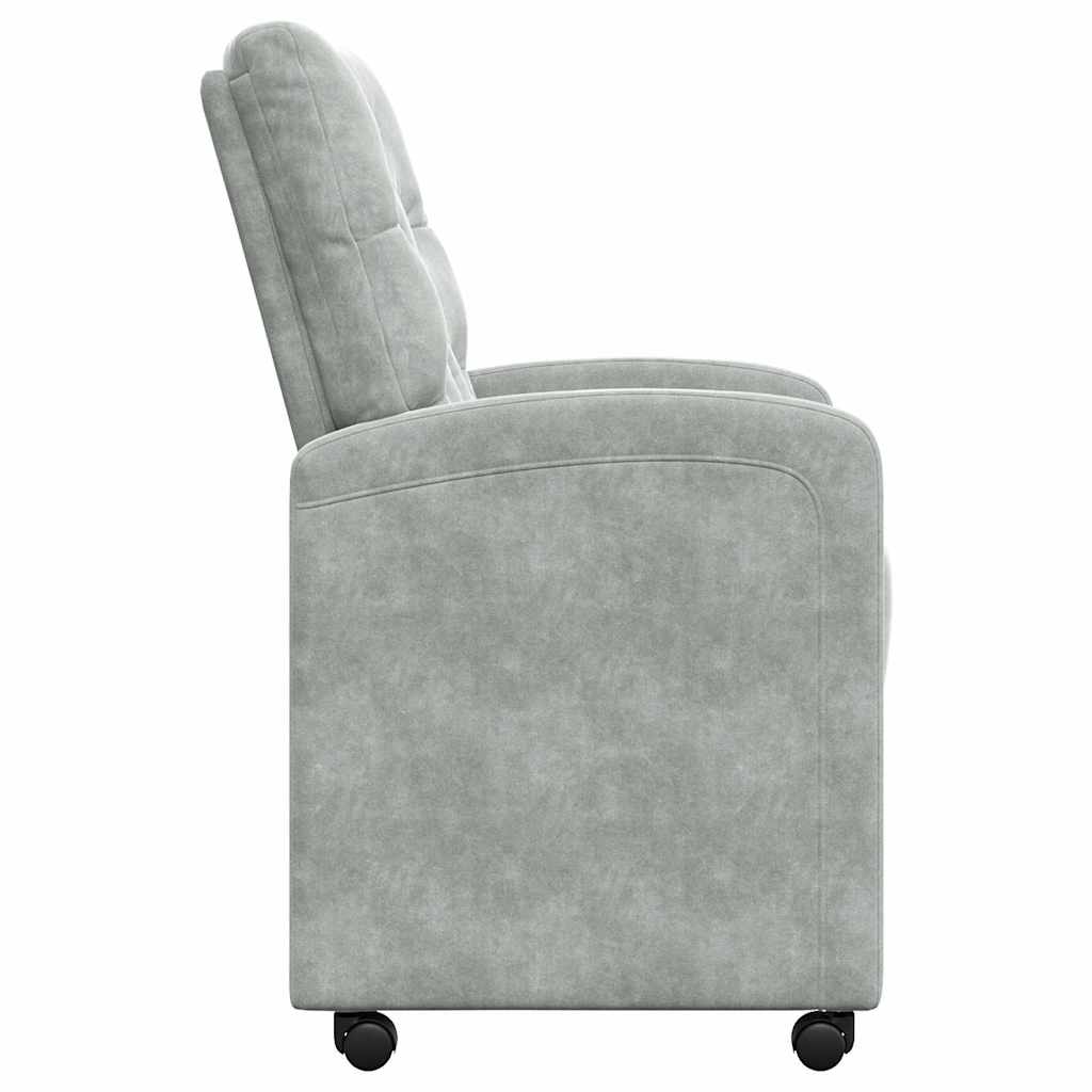 Sedie Da Pranzo Con Ruote 2 Pcs Grigio Chiaro 58 X 67 X 97 cm - Image 5