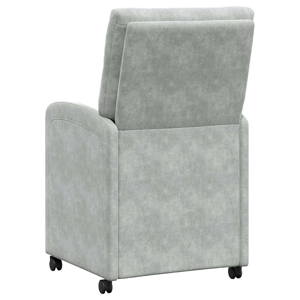 Sedie Da Pranzo Con Ruote 2 Pcs Grigio Chiaro 58 X 67 X 97 cm - Image 6