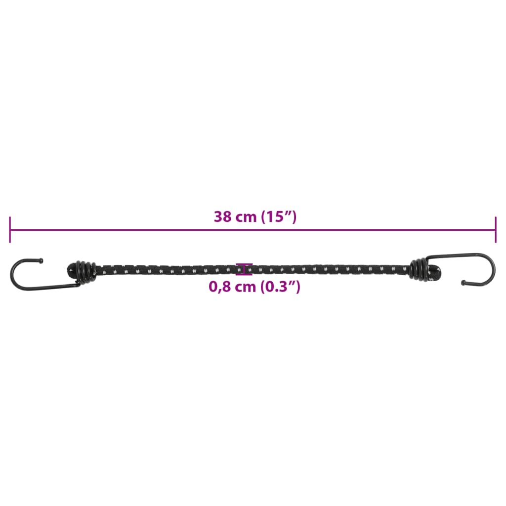 Corde Elastiche Con Strisce Riflettenti E Ganci 10 Pz 38 cm - Image 5
