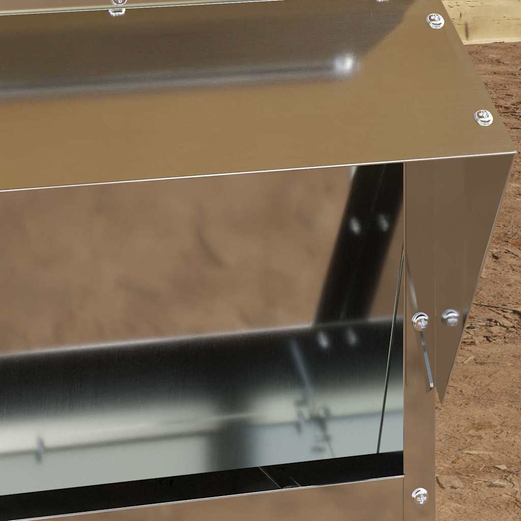 Feeder Per Pollo Argento 40,5 X 45 X 41 Cm Acciaio Zincato