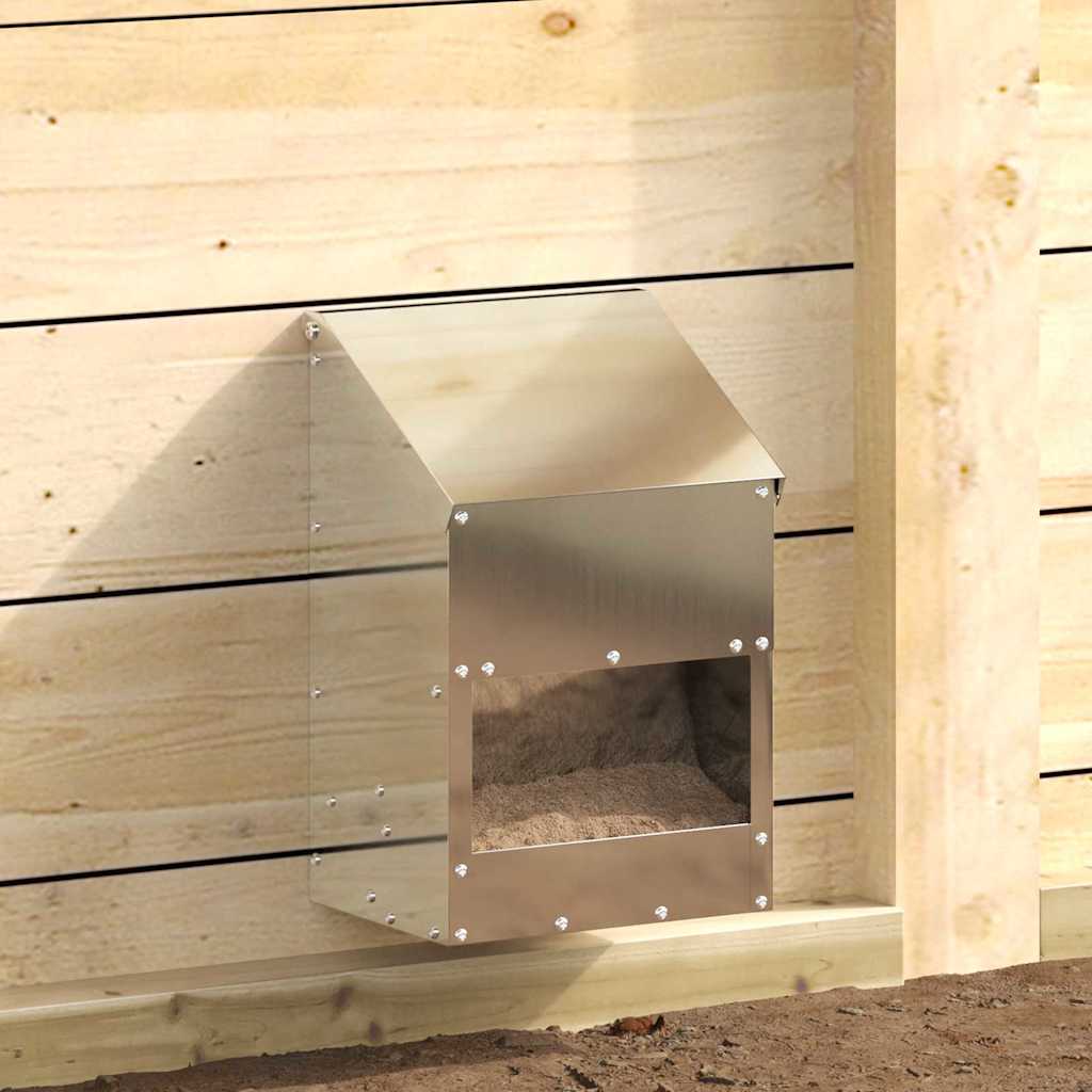 Feeder Per Pollo Argento 21 X 16 X 33 Cm Acciaio Zincato