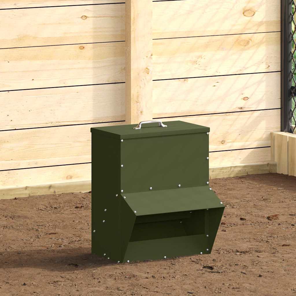 Feeder Per Pollo Verde Oliva 20 X 25 X 35 cm