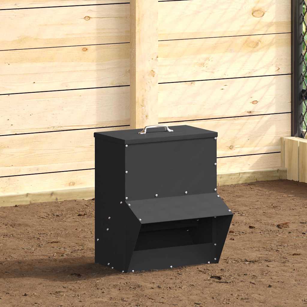 Feeder Per Pollo Nero 20 X 25 X 35 Cm Acciaio Laminato A Freddo