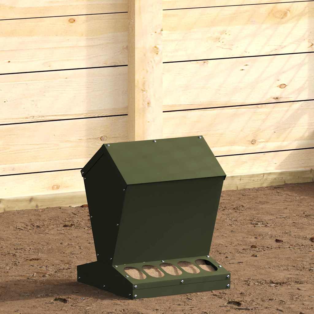 Feeder Per Pollo Verde Oliva 30 X 30 X 39 cm