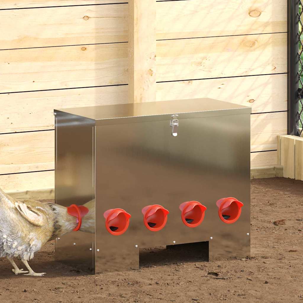 Feeder Per Pollo Argento 60.5 X 29 X 51 Cm Acciaio Zincato