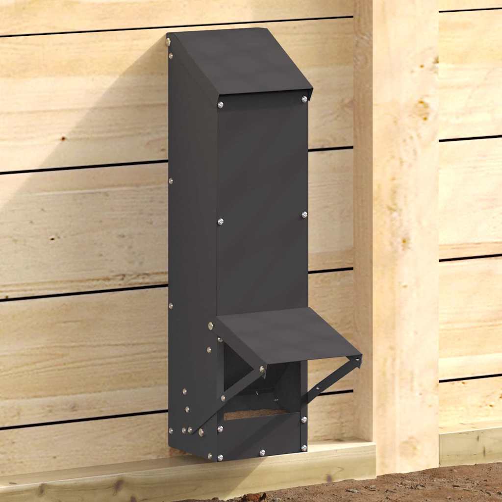 Feeder Per Pollo Nero 13 X 12 X 51 Cm Acciaio Laminato A Freddo