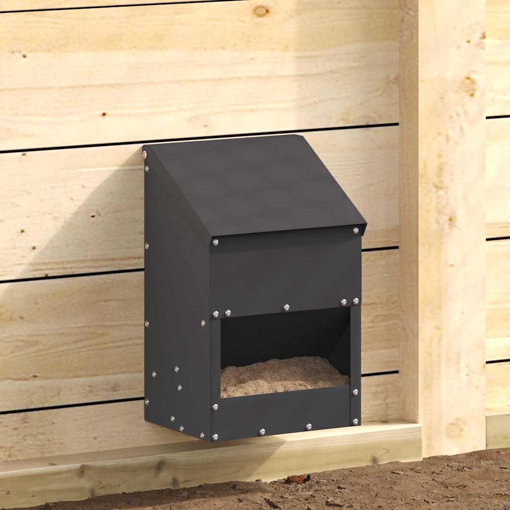 Feeder Per Pollo Nero 21 X 16 X 33 Cm Acciaio Laminato A Freddo