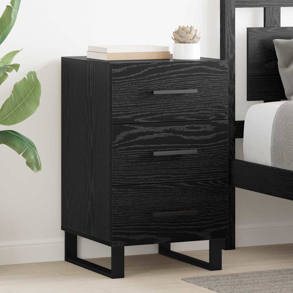 Armadio Da Notte Rovere Nero 40 X 40 X 66 Cm Legno Multistrato