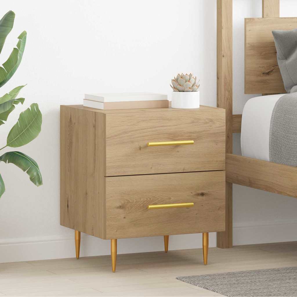 Armadio Da Notte 2 Pcs Rovere Artigianale 40 X 35 X 47,5 cm