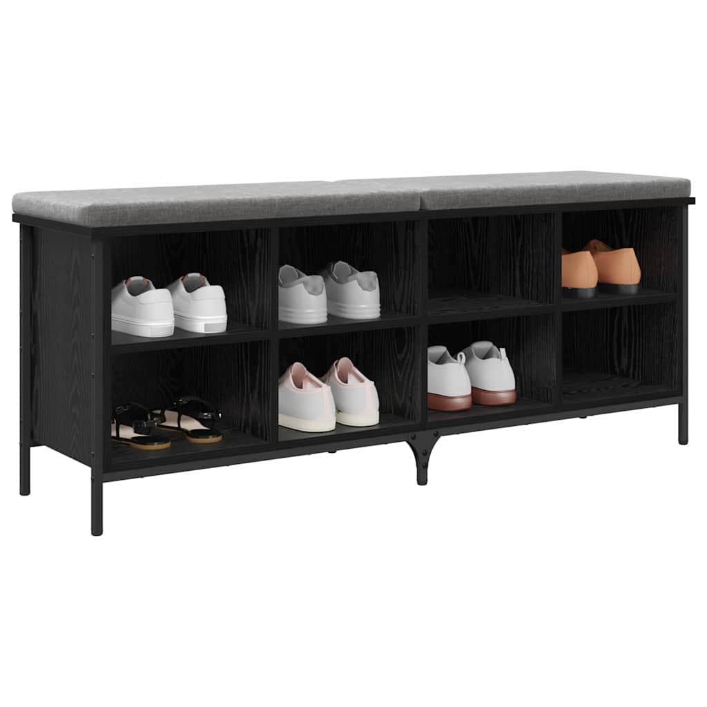 Mobile Per Scarpe Con Lo Scaffale Rovere Nero 131 X 35 X 50 cm - Image 3