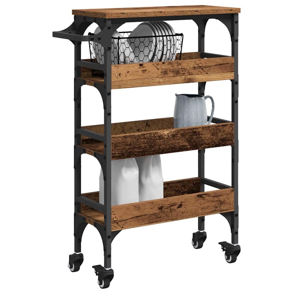 Carrello Da Cucina Legno Vecchio 53 X 20 X 76 cm - Image 3