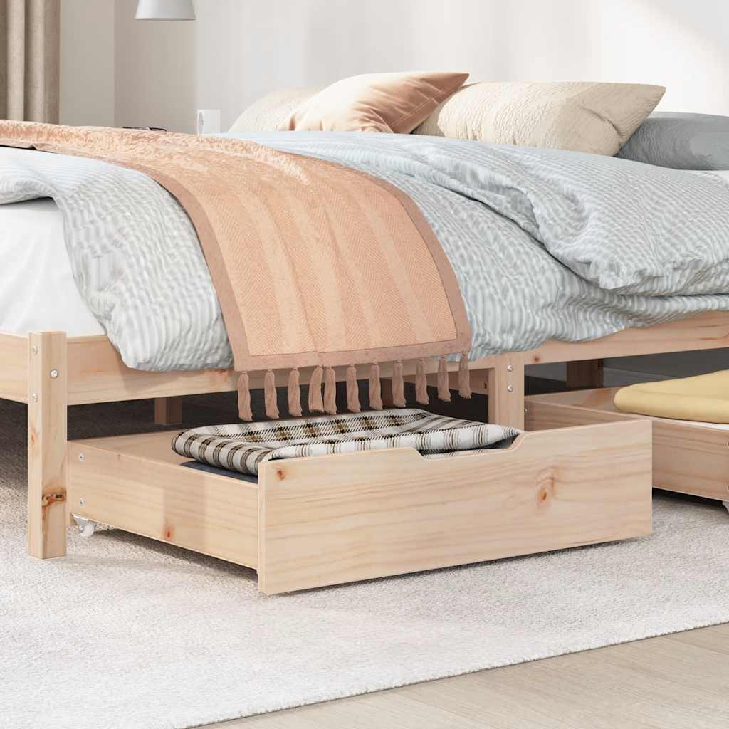 Cassettoni Da Letto Con Ruote 2 Pz 75x55x17 Cm In Legno Di Pino