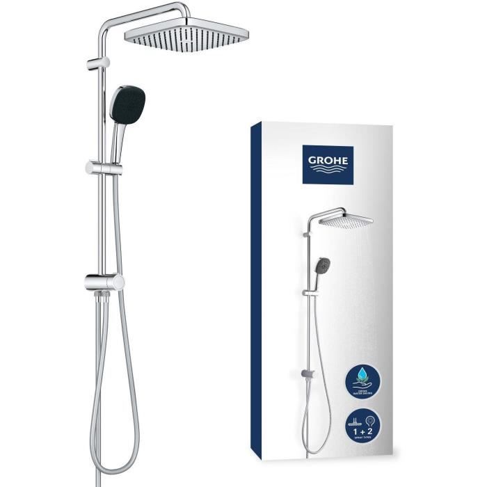 Colonna Doccia Con Deviatore Manuale - Risparmio Idrico - Grohe Vitalio Comfort 250 - Cromo - 26698001