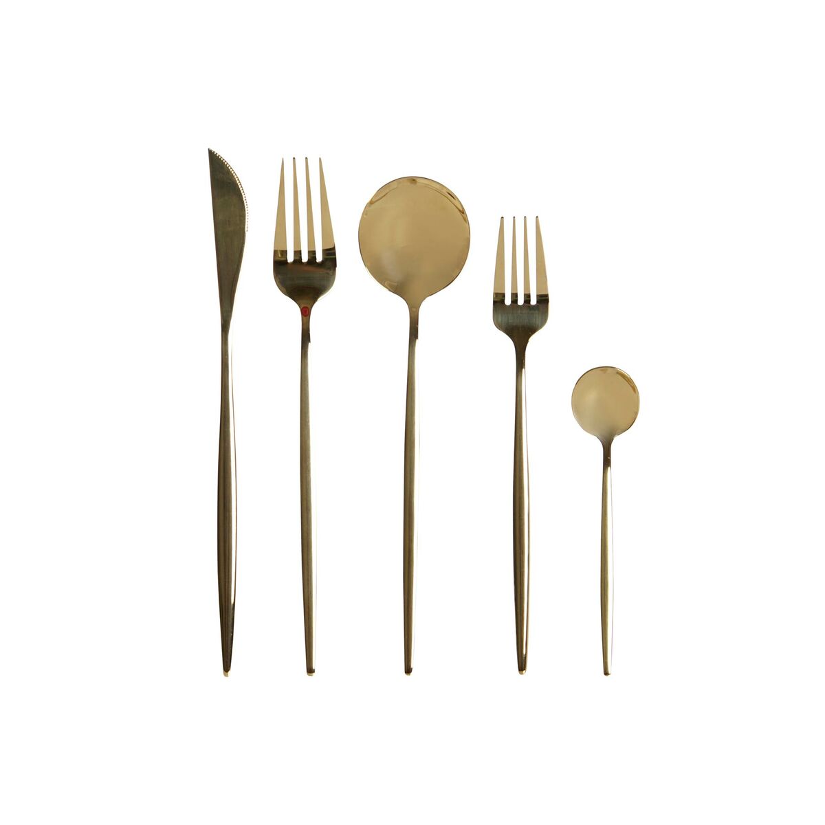 Posate Dkd Home Decor Dorato Acciaio Inossidabile 3 X 1,5 X 13 Cm 20 Pezzi