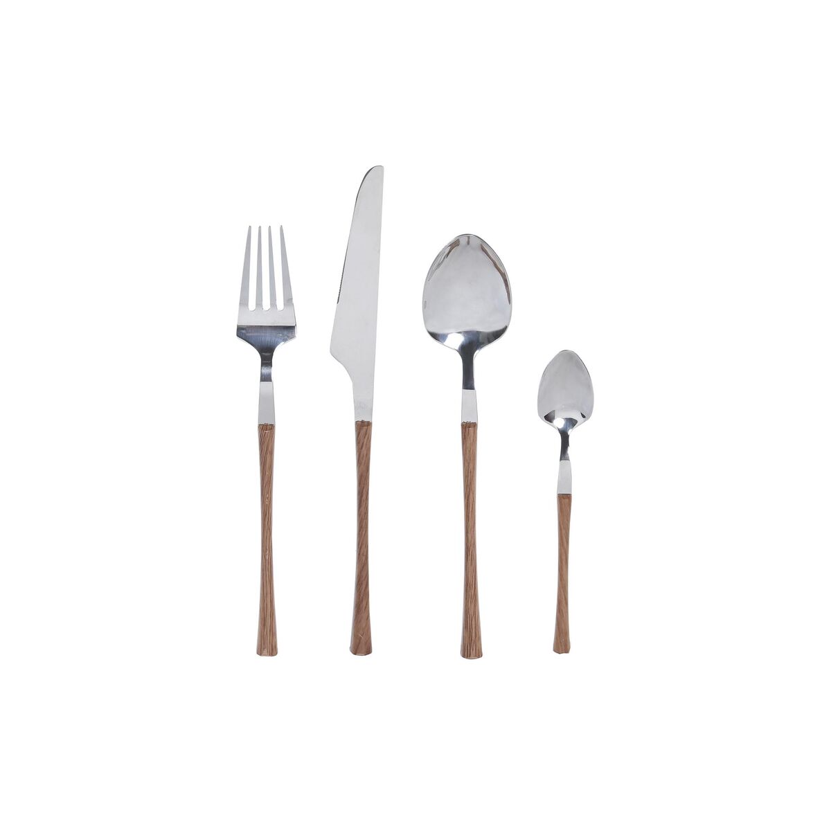 Posate Dkd Home Decor Naturale Argentato Acciaio Inossidabile (2,6 X 1 X 23 Cm) (16 Pcs)